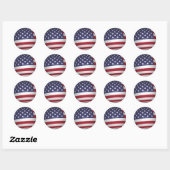 AMERICAN FLAG RONDE STICKER (Vel)
