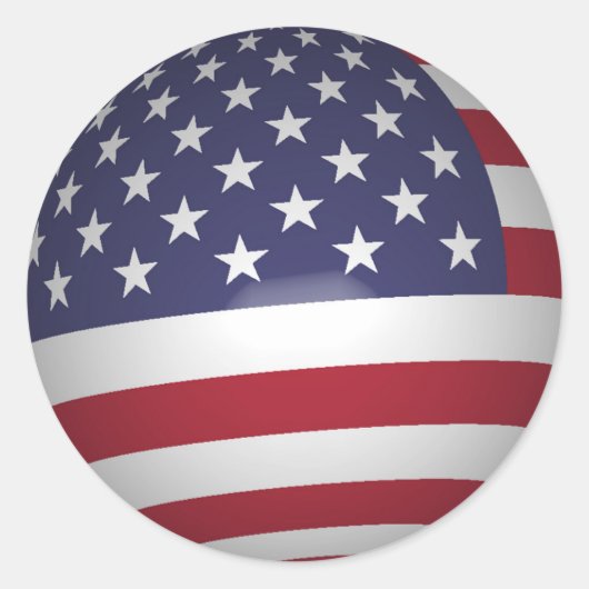 AMERICAN FLAG RONDE STICKER (Voorkant)
