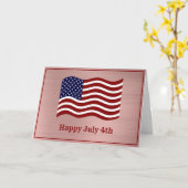 American Flag Roos Gold op 4 juli Kaart (Gele Bloem)
