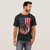 American Flag Rottweiler 4th Of July USA T-shirt (Voorkant volledig)
