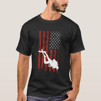 American Flag Scuba Diving Gift Design Idee T-shirt