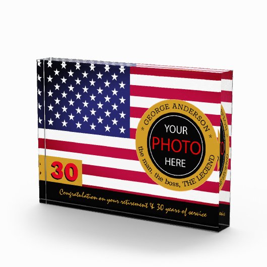 American Flag & Service Award, retirement / USA Fotoblokken (Rechts)