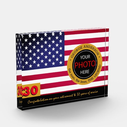 American Flag & Service Award, retirement / USA Fotoblokken (Links)