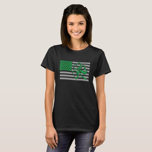 American Flag Shamrock Clovers St Patricks Day Men T-shirt (Voorkant volledig)