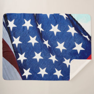 AMERICAN FLAG SHERPA DEKEN