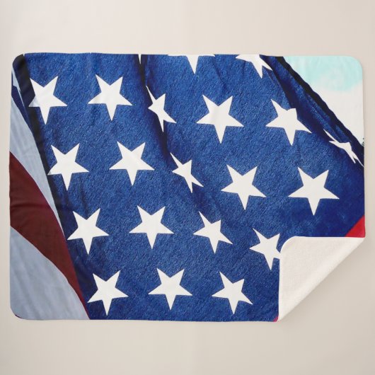 AMERICAN FLAG SHERPA DEKEN (Voorkant (horizontaal))