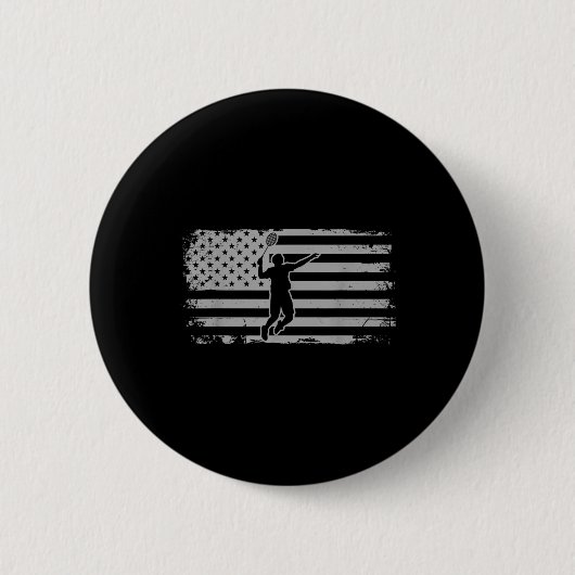 American Flag Shuttle Badminton  Ronde Button 5,7 Cm (Voorkant)