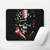 American Flag Skull Soldier Patriotic Military Gra Muismat (Met muis)