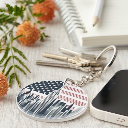 American Flag Sleutelhanger Design - Patriottische (Voorkant Rechts)