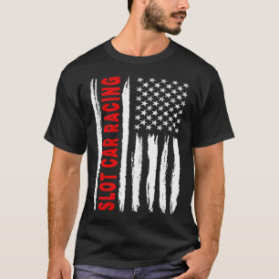 American Flag Slot Car Racing USA Mannen Dames US  T-shirt