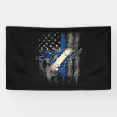 American Flag Snowmobile Blue Line Snowmobile Spandoek (Horizontaal)