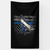 American Flag Snowmobile Blue Line Snowmobile Spandoek (Verticaal)