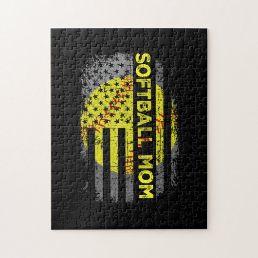 American Flag  Softball Mam Legpuzzel (Verticaal)