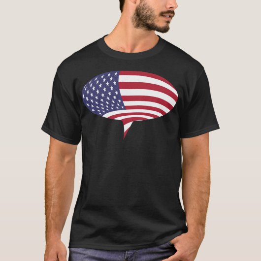 American Flag Speech bursting  T-shirt (Voorkant)