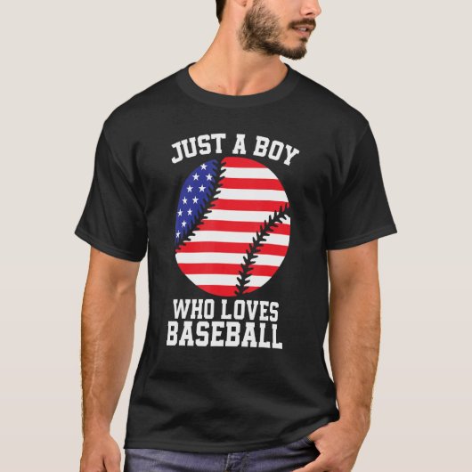 American Flag Sport Fan Baseball Lover Patriotic B T-shirt (Voorkant)