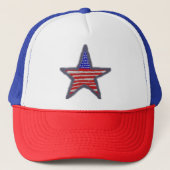 American Flag sprankelende ster Trucker Pet (Voorkant)