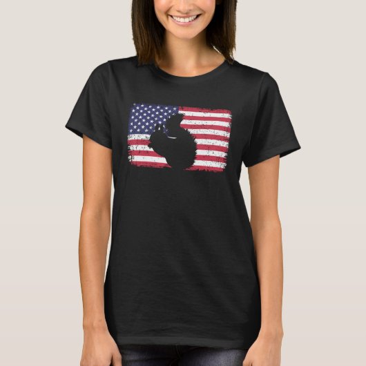 American Flag Squirrel 4th of July Squirrel T-shirt (Voorkant)