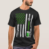 American Flag St Patrick s Day Shamrock Drinking B T-shirt (Voorkant)