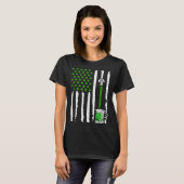 American Flag St Patrick s Day Shamrock Drinking B T-shirt (Voorkant volledig)