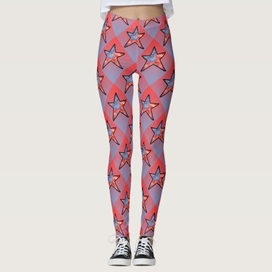 American Flag Star Leggings (Voorkant)