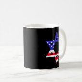 American Flag Star Of David Jewish Hanukkah T Shir Koffiemok (Voorkant rechts)