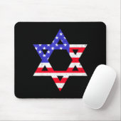 American Flag Star Of David Jewish Hanukkah T Shir Muismat (Met muis)