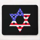 American Flag Star Of David Jewish Hanukkah T Shir Muismat (Voorkant)