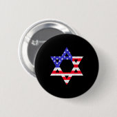 American Flag Star Of David Jewish Hanukkah T Shir Ronde Button 5,7 Cm (Voorkant /achterkant)