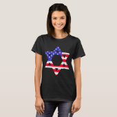 American Flag Star Of David Jewish Hanukkah T Shir T-shirt (Voorkant volledig)
