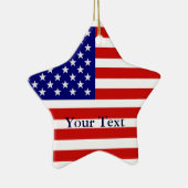American Flag Star Shape-kerstversiering Keramisch Ornament (Rechts)
