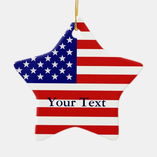 American Flag Star Shape-kerstversiering Keramisch Ornament (Voorkant)