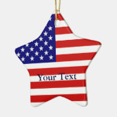 American Flag Star Shape-kerstversiering Keramisch Ornament (Links)