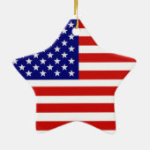 American Flag Star Shape-kerstversiering Keramisch Ornament (Achterkant)