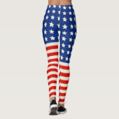 American Flag Stars and Stripes 4 juli Leggings (Achterkant)