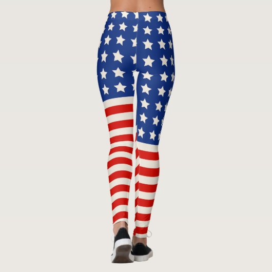 American Flag Stars and Stripes 4 juli Leggings (Achterkant)