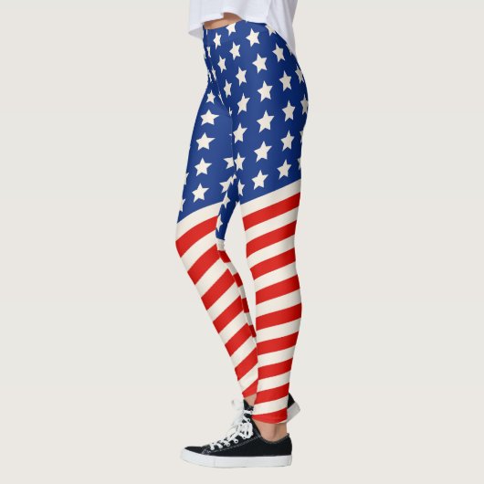 American Flag Stars and Stripes 4 juli Leggings (Links)