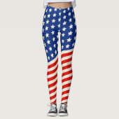 American Flag Stars and Stripes 4 juli Leggings (Voorkant)