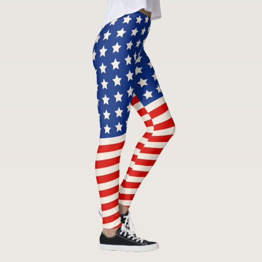 American Flag Stars and Stripes 4 juli Leggings (Rechts)