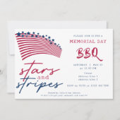 American Flag Stars and Stripes Memorial Day BBQ Kaart (Voorkant)