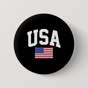 American Flag Stars Stripes 4th Of July Patriotic Ronde Button 5,7 Cm