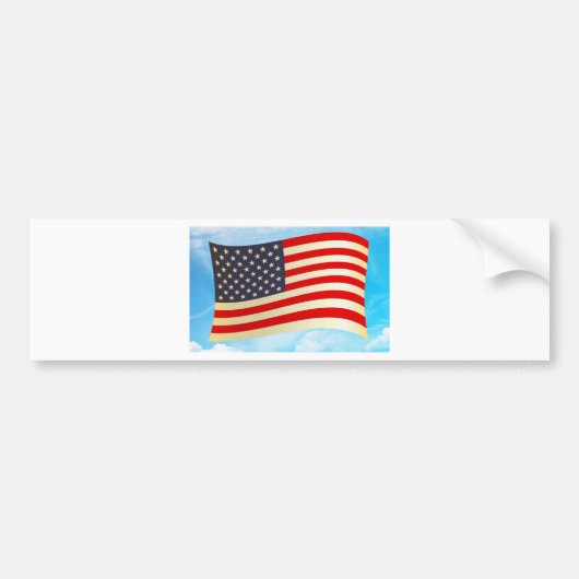 American Flag Stars Stripes eren Vrijheidstroepen Bumpersticker (Voorkant)