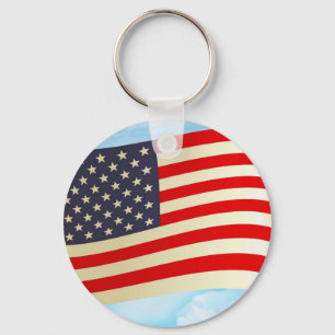 American Flag Stars Stripes eren Vrijheidstroepen Sleutelhanger