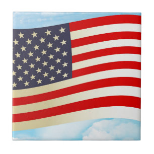 American Flag Stars Stripes eren Vrijheidstroepen Tegeltje