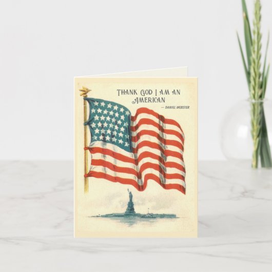 American Flag Statue of Liberty Blank Card Kaart (Voorkant)