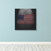 American Flag Stone Textuur Canvas Print (Insitu (Houten vloer))