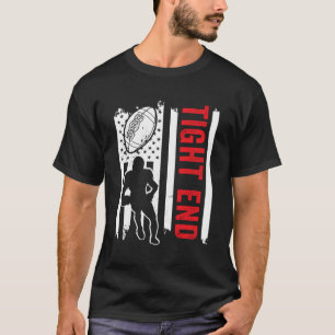 American Flag Strakke End Football Speler Positie  T-shirt