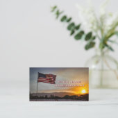 American Flag Sunset Company Naam Visitekaartje (Staand voorkant)