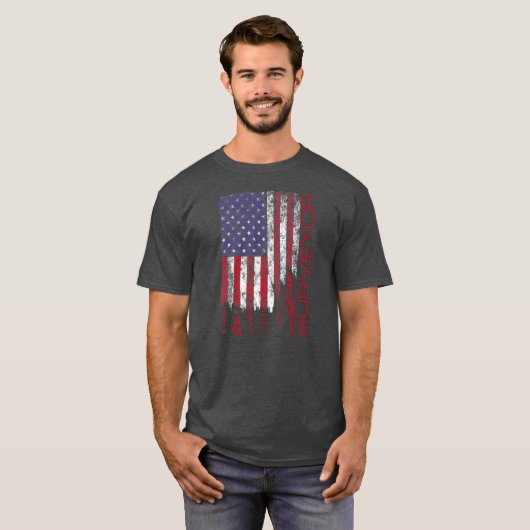 American Flag Surveyors Tool op 4 juli T-shirt (Voorkant volledig)