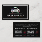 American Flag Taxi Cab Logo, prijslijst Visitekaartje (Voorkant / Achterkant)