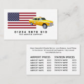 American Flag Taxi Cab, prijslijst Visitekaartje (Voorkant / Achterkant)